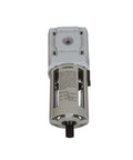 High Flow One Quarter Inch NPT Compressed Air Particulate Filter, 5 Micron Element, Poly Bowl With Guard, manual drain view