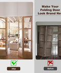 Before and after bifold doors using Sturdy Bifold Door Hardware Kit With Top And Bottom Brackets Guide Wheel And Pivot Replacement For Seven Eighths To One Inch Bifold Door Track Steel And Nylon Construction 2 Pack For Smooth Quiet Sliding