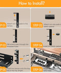 Installation guide for Under Desk Cable Management Tray With 17 To 30 Inches Retractable Cord Organizer, Clamp Mount Wire Basket.