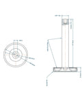 Technical drawing of Game Changing Rock Solid Heavy Duty Floor Levelers 8 Pack complete tool kit with dimensions.