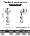 Solid Brass Cabinet Knobs With Polished Nickel Finish 2 Pack product dimensions and weights diagram