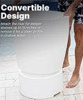 Person adjusting In Pool Shade Table With Built In Cooler And 9 Gallon Basin Lift Lid Umbrella Hole For 15 Inch Water Ledge