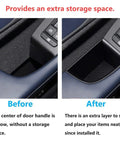 Before and after view of Door Handle Organizer Tray for Mazda 3 2019 to 2025 and CX 30 2020 to 2025 Front Row Interior Storage Box.