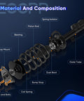 Complete Front Strut Assembly Set Of 2 For Toyota Prius 2010 2015 Quick Strut Replacement With SAE Grade Springs labeled diagram