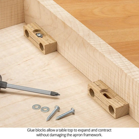 Top Shelf Solid Carbide Counterbore Slotting Router Bit For Size 8 Flathead Screw Heads Half Inch Shank Two Flute Straight Shooter Precision Ground Made In Usa Heavy Duty Cutter Knocks Out Screw Blocks, showing glue blocks in a wooden frame.