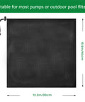 Two Pack Heavy Duty Pump Barrier Bags For Pond Filters 12.2 Inch By 15.9 Inch Black Premium Nylon Mesh Media Bags displayed.