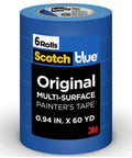 Multi Surface Painter Tape Set, 0.94 Inch Wide Blue Masking Tape For Indoor And Outdoor Painting, 6 Rolls, 60 Yards Total, Easy Removal