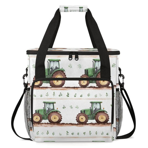 Front view of Farm Style Coffee Maker Travel Bag With Pockets For K Cup Pods Waterproof Durable Polyester Foam Lined Storage Case
