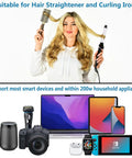 Global 220V To 110V Travel Converter With 18W USB Port used with hair straightener, curling iron, laptop, camera, and gadgets