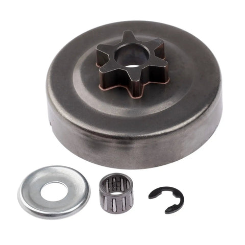 Three Eighths Inch Six Tooth Clutch Drum Sprocket Kit With Washer And E Clip for STIHL MS170 MS180 Chainsaws