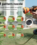 9 pattern nozzle on retractable garden hose reel one half inch by one hundred feet built tough heavy duty with lock at any length