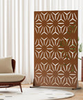 Sturdy Outdoor Privacy Screen With Stand 72 Inch Height By 44 Inch Width Brown Metal Fence Panels For Patio Balcony Garden And Indoor Use