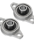 Two Pack Pillow Block Bearing Set With Three Eighths Inch Or Ten Millimeter Bore Zinc Alloy Steel Mounted Flange Self Aligning Ball Bearings
