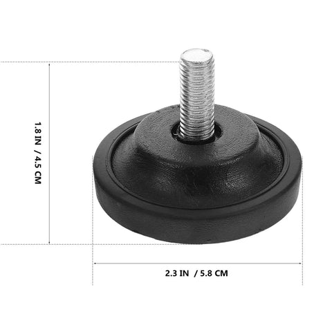 No Slip Adjustable Furniture Leveling Feet Pads Set M8 M10 Screw In Rubber Supports For Treadmills Exercise Bikes Chairs With Sturdy Plastic And Iron Material For Gyms And Homes, 5.8 cm