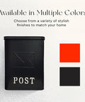 Classic London Style Wall Mount Mailbox In Black Matte Finish Outdoor Front Door Mailbox Weather Resistant Covered Mailbox