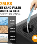 Heavy Duty 125Lb Fillable Umbrella Base With Wheels Outdoor Patio Stand in black with water being poured into fill hole