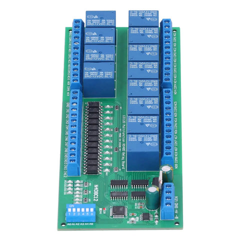 RS485 Isolated Relay Module With 12 Input And 12 Output Channels For RTU Protocol, DIN35 PLC Component, 12V DC Version
