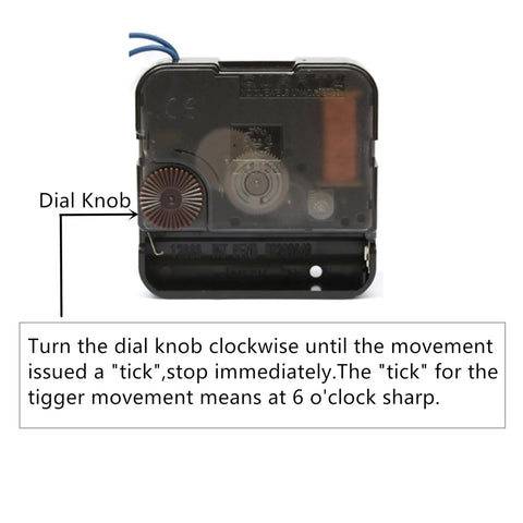 Top Shelf Hour Trigger Music Chime Movement With Melody Box And 29/32 Inch Shaft Slick Go To Replacement Part For Diy Craft Clock Restorations Giving That Sweet Sound Guarantee On Any Living Room Timepiece showing dial knob and movement mechanism.