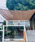 Rectangular Outdoor Shade Sail 6ft 6in By 9ft 9in UV Block 80 Percent Breathable Sun Shade Cloth for patio setup overhead view
