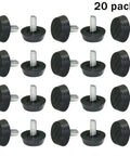 Premium Adjustable Leveling Feet With Screw On Mount M6 Thread Furniture Shim tough plastic and metal build 20 pack