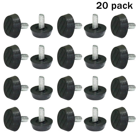 Premium Adjustable Leveling Feet With Screw On Mount M6 Thread Furniture Shim tough plastic and metal build 20 pack