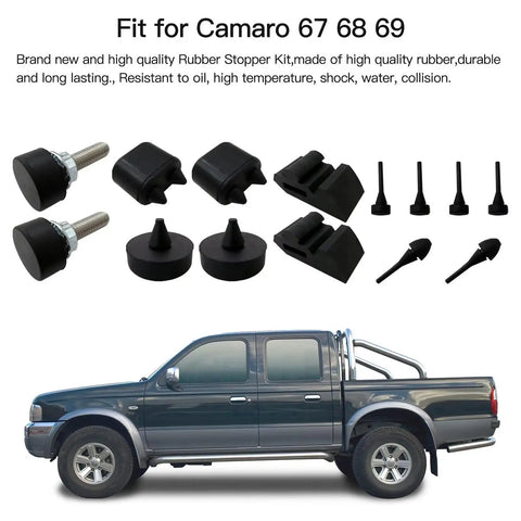 Premium Rubber Stopper Kit With Hood Adjusters And Bumpers For 1967-72 GM A-Body Cars including components shown with vehicle