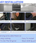 Installation steps for Heavy Duty Oven Door Hinge Replacement for Frigidaire Kenmore Ovens and Ranges shown in kitchen