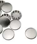 12 Pack Stainless Steel Knockout Plugs For Electrical Boxes Featuring Knurled Grip And No Sweat Tap In Install Rock Solid Seal, showing sturdy plugs.
