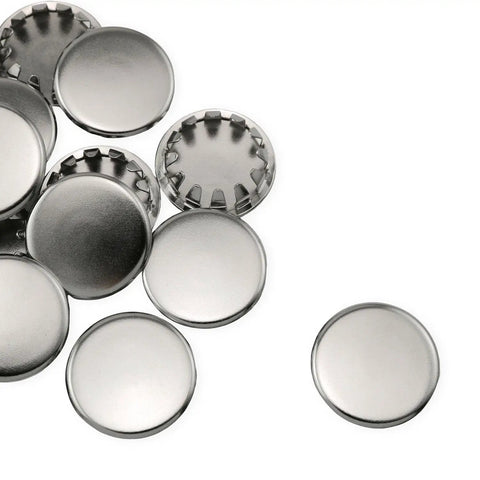 12 Pack Stainless Steel Knockout Plugs For Electrical Boxes Featuring Knurled Grip And No Sweat Tap In Install Rock Solid Seal, showing sturdy plugs.