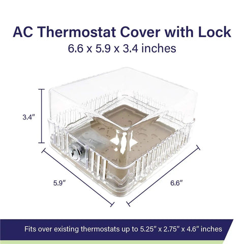 Lockable Thermostat Cover Box With Key For Wall Mount HVAC Control Panel Protects Clear Plastic Lock Box Energy Saving