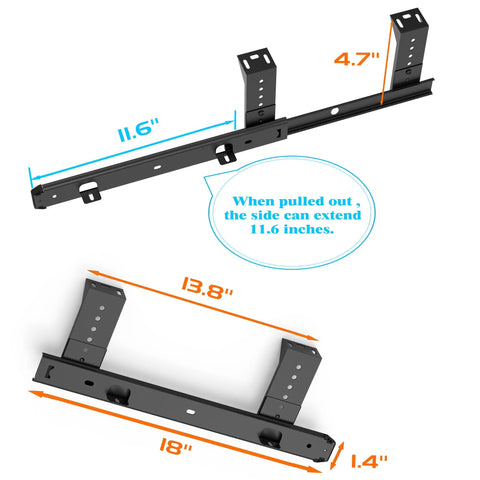 Heavy Duty Black Drawer Slides 18 Inch Cabinet Rails with dimensions 18x4.7 inches, showcasing precision smooth glide for storage.