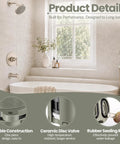 Modern bathroom with shower featuring Pressure Balanced Shower Cartridge 9740420 Replacement For Pfister 0X8 JX8 VB8 JV8.