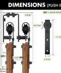 Black Rustic Double Track U Shaped Bypass Sliding Barn Door Hardware Kit For Four Doors 10Ft Flat Track dimensions diagram
