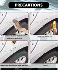 Steps showing 2-In-1 Car Touch Up Paint Pen With Brush And Nib For Quick Scratch Fixes in Black on car scratches
