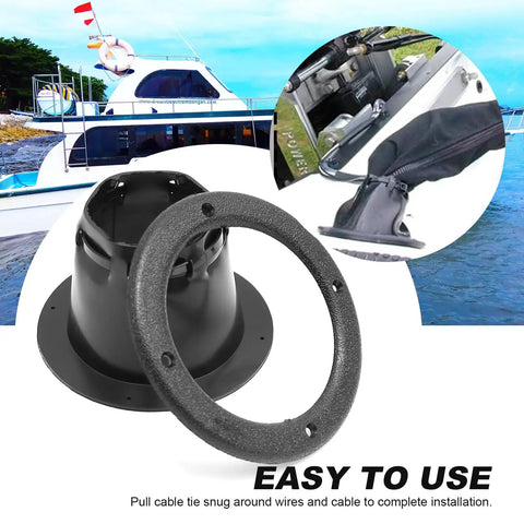 Rugged Dockside Transom Steering Cable Boot Protector With Cable Tie for Marine Rigging and Engine Well