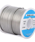 63/37 Tin Solder Wire, 2mm Diameter, 1 Pound Spool With Flux, coiled on a reel, for electrical soldering and repair.