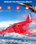 Hands On Airplane Model Kit For Kids And Teens 201 Piece Build Your Own Aircraft Toy STEM Educational Project For Ages 8 12 Clear Manual Gift For Boys And Girls Red shown against a sky backdrop.