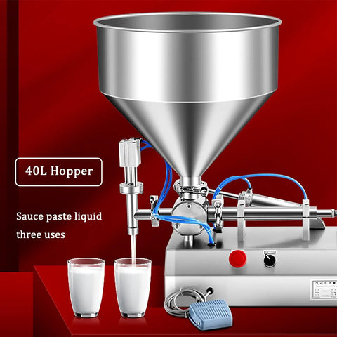 Kickin Performance Pneumatic Bottle Filler Machine With 40L Hopper, stainless steel design, filling liquid into glasses.