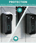 Anti Theft Angle Mount For Blink Video Doorbell 2025 2nd Gen with weatherproof cover protecting from rain and snow