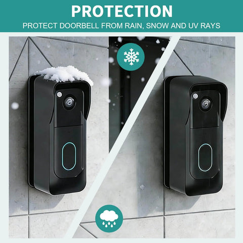 Anti Theft Angle Mount For Blink Video Doorbell 2025 2nd Gen with weatherproof cover protecting from rain and snow