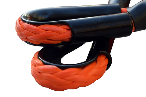 Synthetic Winch Rope Extension Half Inch By 50 Feet For Off Road SUV ATV UTV Winch Cable Orange with Black Tube Thimbles