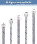 Straight Up Heavy Duty Faucet Supply Lines 3/8 Inch To 3/8 Inch Female Compression Thread showing various lengths from 12 to 72 inches.