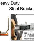 Pro Grade Heavy Duty Industrial Casters With Thick Pneumatic Rubber Tires Available In 8 Inch Or 10 Inch Swivel Brake Caster Pack measuring 7mm thick steel brackets.