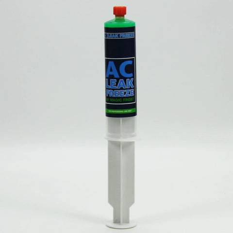 AC Leak Freeze Magic Frost Leak Sealant With One Quarter Inch Adapter, Non Polymer Formula, Safe For Refrigeration Systems, 0.5 Oz