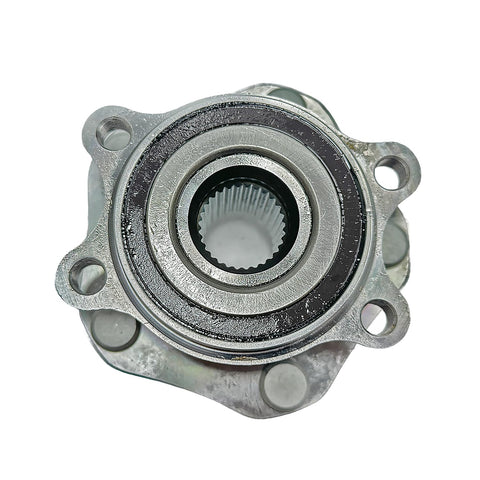 Top view of Front Wheel Bearing Hub Assembly for Nissan Rogue 2014-2023, Rogue Sport 2017-2022, and Qashqai 2017-2018 with 5 Lug and ABS
