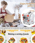 Versatile Heavy Duty Electric Noodle Machine Make Fresh Spaghetti Lasagna And Linguine No Fuss Adjustable Dough Roller being used to prepare dough.