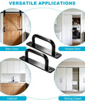 Matte Black Barn Door Handles 2 Pack Heavy Duty Aluminum Alloy Pull Handles With 5 Inch Hole Center for versatile door applications.