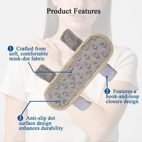 Premium Soft Arm Sling Padding To Ease Neck Pressure And Stop Straps From Cutting In Plush Foam Covers features soft mink-dot fabric.