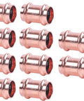 Pro Grade One Half To Two Inch Copper Press Slip Couplings No Stop Lead Free Fittings for Residential and Commercial Plumbing X Press Compatible 10 Pack