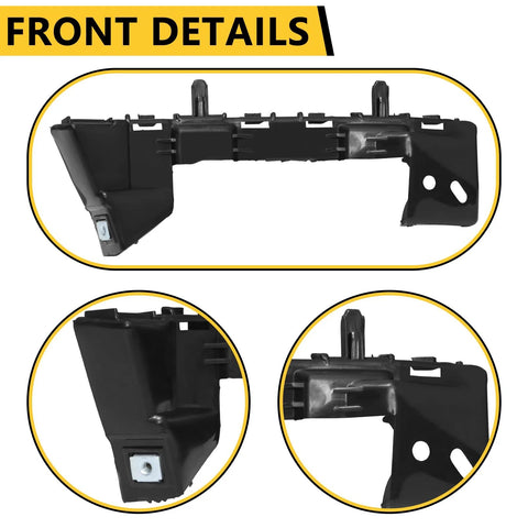 BXZ front bumper cover support retainer bracket pair in black plastic for 2016-2019 Cruze; front/close-up views.